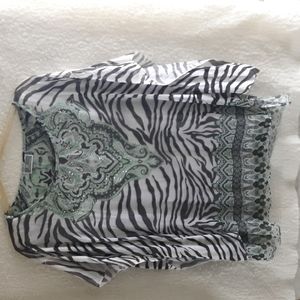 JM Collection zebra print blouse